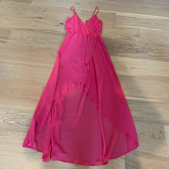 Bebe Pink Hi Lo Maxi Dress - Picture 2 of 11